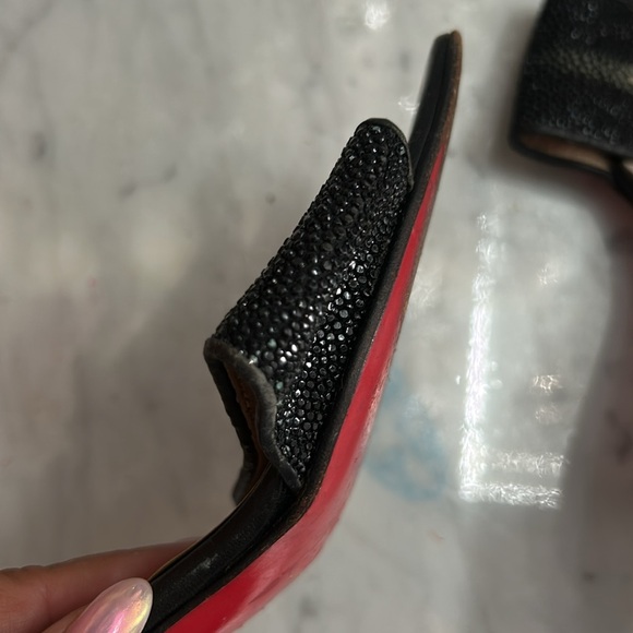 Christian Louboutin Stingray Black Embellished Sandals 37 - Picture 6 of 9